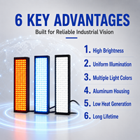 Fuente de Luz LED Ultra Brillante IP54 DC24V Regulable para Visión Artificial, Blanca, Roja, Azul, Verde, IR, UV, para Inspección de Piezas Automotrices