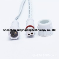 Mini Connecteurs Ronds Extérieurs pour Éclairage LED 2 ou 3 Cœurs, Boîtier PVC Étanche IP68, Contact Cuivre Mâle 0.3A 0.5A