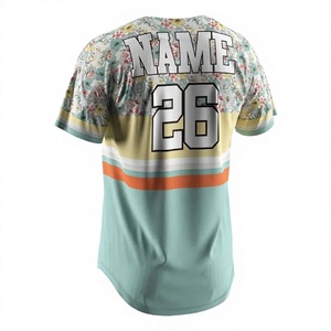 Maillot de baseball col en V à manches courtes unisexe en polyester respirant pour l'été, coupe régulière adulte, logo frontal, séchage rapide - Product Image 2