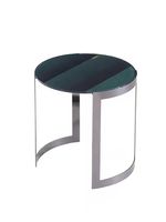 Table basse ronde de luxe moderne italienne, table à thé combinée en verre et métal haut de gamme pour salon