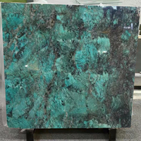 GOLDTOP Villa Decor Luxe Pierre Naturelle Polie Dalle Jumbo Mur Amazonite Turquoise Granite Rétroéclairé Marbre Vert