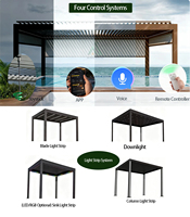 Pérgola de Aluminio ANCSEM con Techo de Láminas Ajustables, Eléctrica, Impermeable, para Patio Exterior, Jardín, Protección Solar, Resistente