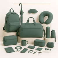 Kit de Viaje Esencial Popular de Algodón: Bolsas de Viaje, Batería Externa y Cable - Color/Logotipo Personalizable para Campañas de Promoción de Aerolíneas
