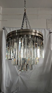 Lustre de plafond rond à plusieurs niveaux en cristal K9 <span class=keywords><strong>Odeon</strong></span> de style années 1920, 32 pouces, pour la décoration résidentielle et l'éclairage de luxe à domicile - Product Image 5