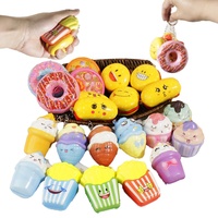 Set Squishies Kombinasi Makanan Cepat Saji Lucu dan Dapat Disesuaikan, PU Slow Rebound Hamburger Kentang Goreng Kopi, Mainan Sensorik Fidget Anti-Stres