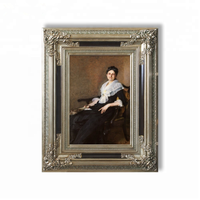 Moulure en bois de pin massif, finition noyer foncé avec bordure dorée fine, bande plate de 80 mm de large pour décoration de galerie d'art et grandes peintures à l'huile
