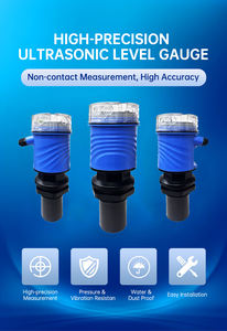 משדר מפלס נוזלים אולטרסוני מפלדת אל-חלד FMT דיוק 0.5% חיישן מפלס מים למיכל מים 10~80C יציאה 24VDC - Product Image 3