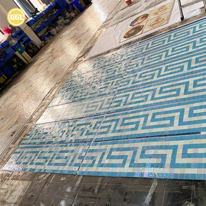 Mosaico de Vidrio Verde Cristal Iridiscente de Diseño Moderno para Decoración de Paredes de Piscinas - Product Image 6