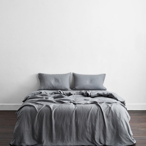 Hotel White Linen Bedding Set Custom <b>Size</b> Queen <b>King</b> Pure Linen Fabric Luxury Duvet Sets Bedding with Pillowcase Cover Set - Product Image 2