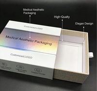 Boîte rigide en carton ondulé recyclable de qualité supérieure pour cosmétiques et médicaments, avec revêtement UV et feuille d'argent, pour masques chirurgicaux, pilules, marque privée
