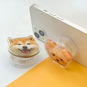 Crystal Acrylic Telescopic <b>Phone</b> <b>Holder</b> With Dog Design For <b>Mobile</b> Grip - Product Image 1