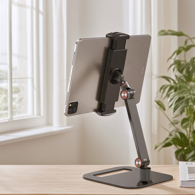 Aluminium Foldable Adjustable Height Angle Tablet PC Stand Monitor Stand Pone Holder for ipad