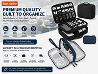 Sac organisateur de câbles Jiaen multi-compartiments en nylon durable avec fermeture éclair