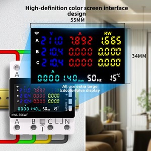 Medidor de Voltaje Trifásico de Cuatro Cables Multifuncional Tuya WiFi Kewei, Montado en Riel, Detección de Sobrevoltaje/Bajo Voltaje/Pérdida de Fase - Product Image 3