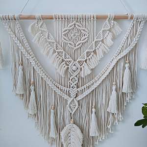 Grande <span class=keywords><strong>tapisserie</strong></span> tissée style nordique, décoration murale faite à la main pour TV, chevet ou canapé - Product Image 2