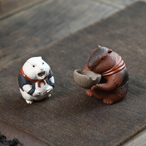 Yixing Zisha <b>Tea</b> Pet Groundhog Ornament Handmade Clay <b>Tea</b> Accessory For <b>Tea</b> <b>Set</b> Decor - Product Image 1
