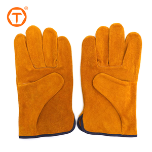 Guantes de Soldadura Resistentes de Cuero Vacuno, Guantes de Trabajo de Piel de Vaca para Soldadores, <span class=keywords><strong>Chimeneas</strong></span>, Barbacoas y Jardinería - Product Image 2