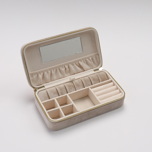 Trend Velvet Portable Jewelry Organizer <b>Box</b> Customizable Zippered Case for Travel Daily Jewelry <b>Storage</b> & Packaging Wholesale - Product Image 5