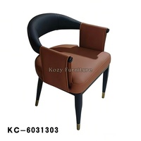 Chaise de salle à manger moderne et simple en cuir PU, chaise tendance pour la maison, le restaurant, l'hôtel