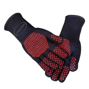 Seeway Custom Printed 932 Extreme Heat Resistant BBQ Gloves Customized Grill Kitchen Insulated Cooking Glove Printed Logo