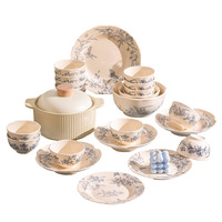 Ensemble de bols et assiettes en céramique Naihuhu de style moderne de grande valeur Ins Combinaison de plats de riz jetables à usage domestique de style français