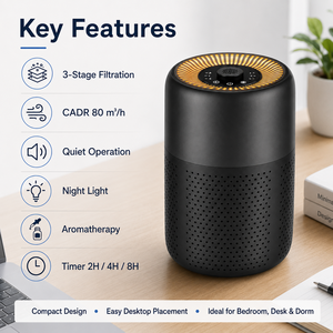 Purificateur d'air compact pour bureau, élimination efficace des allergènes, idéal pour petites chambres, chambres d'enfants, usage domestique quotidien, vente en <span class=keywords><strong>gros</strong></span> - Product Image 3