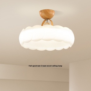 Hiện Đại Đơn Giản Thiết Kế Kem Phong Cách Phòng Ngủ Đèn Quang Phổ Đầy Đủ Bảo Vệ Mắt Gỗ Màu Lông Cho Thạc Sĩ Phòng Ngủ Trần Đèn - Product Image 1