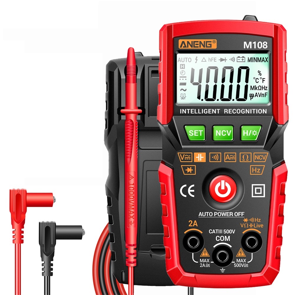 Цифровой мини-мультиметр M108, 4000 отсчетов, электроинструменты переменного/постоянного тока, тестер, автоматический мультиметр, цифровой профессиональный измеритель