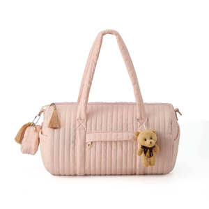 Bolsa de Viaje de Gamuza Acolchada Personalizada con Logotipo para Mujer, Bolsa de Gimnasio, Bolsa de Fin de Semana, Bolsa de Hombro con Correa Cruzada - Product Image 2