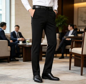 Pantalon de Costume Premium pour <span class=keywords><strong>Homme</strong></span> – Décontracté, Coupe Droite Ample, Extensible – Idéal pour les Professionnels - Product Image 5