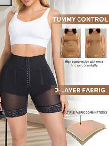 Langqin Women's High-Waisted Shaping Shorts Adjustable Triple Hook Closure Breathable Tummy Control Butt Lifter Shapewear - Product Image 3