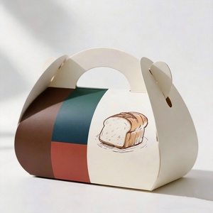 Boîtes à gâteaux, biscuits et pâtisseries personnalisées avec logo, biodégradables, en papier, avec poignée, pour fêtes et mariages - Product Image 6