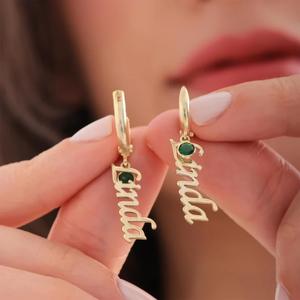 Roestvrijstalen Geboortesteen Hanger Oorbellen 12 Verjaardag Zirkoon Ce Certificering Gepersonaliseerde Kerstcadeaus - Product Image 1