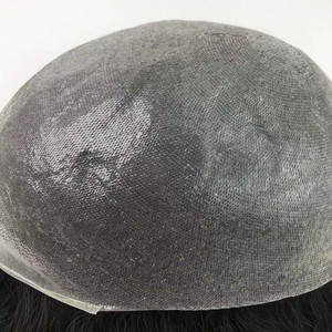 Bán buôn siêu siêu mỏng da PU Poly vô hình Remy tóc mảnh toupee cho nam giới thay thế hệ thống - Product Image 1