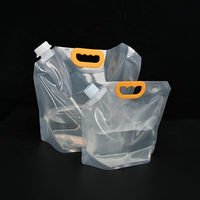 En stock, vente en gros : Contenants pliables autoportants sans BPA de 1L, 1,5L, 2,5L, 5L, 10L pour boissons, bière, jus, lait, eau