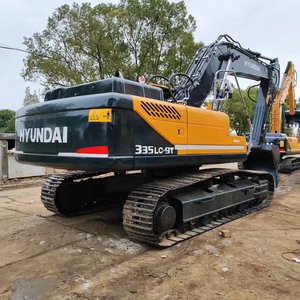 Excavatrice sur chenilles Hyundai 335LC-9T jaune, hydraulique, pour travaux de construction, machine lourde sur chenilles - Product Image 3