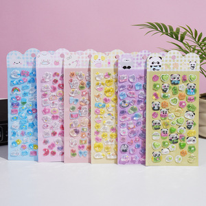 Autocollants en résine 3D mignons d'animaux japonais (panda, lapin) effet cristal gonflé pour coques de téléphone, gobelets et décoration d'ongles - Product Image 1