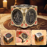Jeu Party Favors 7-en-1 RPG Dice Spinner Roulette Jeux de société rotatifs à la main D6 Dés en métal polyédriques avec emballage en boîte