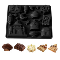Nueva Serie Temática Festiva: Moldes de Silicona para Hornear en Forma de Estrella, Luna, Castillo y Concha, para Pudín de Chocolate y Pasteles Pequeños al Estilo Francés, Aptos para Horno y de Grado Alimenticio