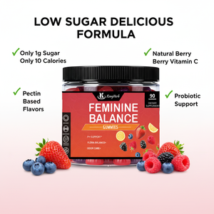 OEM Aangepaste Label Vrouwen Kruidensupplement Vrouwen Probiotica Gummies Cranberry Probiotica Gummies Vrouwelijke Gezondheid pH Balans Gummies - Product Image 5