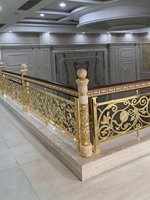 Rampe d'escalier Bamus Villa, nouveau style chinois, en alliage d'aluminium brossé, pour balcon, usage intérieur domestique, installation au sol 1