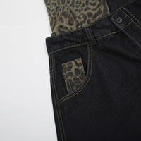 Shorts en jean camouflage pour homme, bleu foncé, taille élastique, passants de ceinture, poches obliques, poche arrière, coupe ample, longueur mi-cuisse