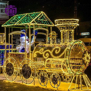 ไฟประดับรถไฟคริสต์มาส LED กันน้ำ รูปแบบหัวรถจักร ตกแต่งสวน ลานบ้าน สำหรับเทศกาลวันหยุด - Product Image 2