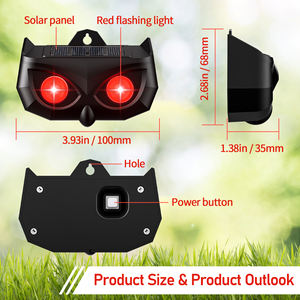 Ahuyentador de Animales para Mofetas, Luz Solar con Llama, Dispositivos Disuasorios de Animales para Exteriores, Ahuyentador de Animales Nocturnos - Product Image 3