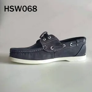 LLJ-zapatos planos informales antideslizantes para barco, calzado de cuero de primera calidad con costura manual para España HSW068