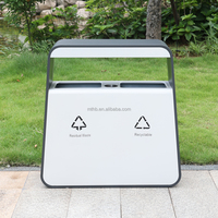 Grande poubelle en métal de 60 litres Poubelle d'extérieur pour hôtel Poubelles d'extérieur recyclées pour déchets alimentaires