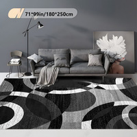 Tapis moderne antidérapant Noir Gris Simple Abstrait Géométrique Imprimé Léopard Design Maison Style nord-européen américain Machine