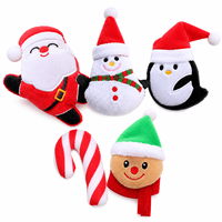 Jouets à mâcher pour chat en peluche à la catnip de Noël, motifs Père Noël, Bonhomme de neige, Pingouin, Canne à sucre, en tissu doux et coton PP, pour l'entraînement et le jeu