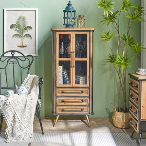 Mueble de Almacenamiento de Madera con Paneles Estilo Shabby Chic Antiguo para Sala de Estar, Mueble Decorativo para Entrada de Casa, Hotel o Apartamento - Product Image 2