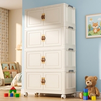 Organisateur de vêtements pour bébé, armoire pour nourrissons, pas d'assemblage requis, pliable compact, plusieurs niveaux, ouverture par porte, minimaliste moderne